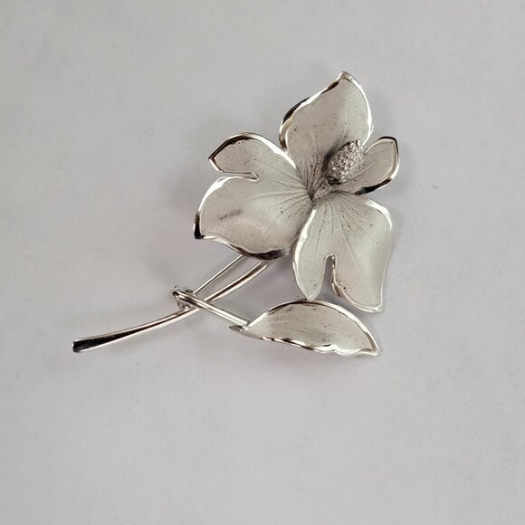 Vintage Bond Boyd Sterling Flower Brooch Pin - Picture 3 of 10